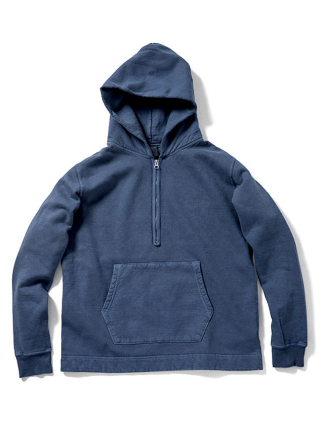 Good On グッドオン ラフハーフジッププルオーバーフードスウェット 気仙沼 ランダーブルー Lander Blue