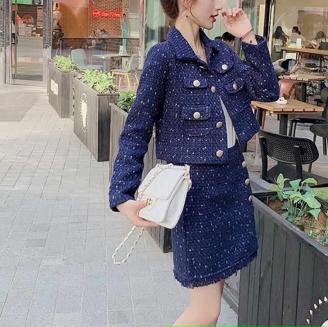 送料無料 セットアップ 2点セット 2set セットアイテム 上下セット ツーピース レディース アウターセットアップ 大きいサイズ ツイード ツィード 秋 冬 アウター ジャケット 長袖 ショート丈 ボトムス スカート ミニスカート ミニ丈 ショート丈 ラップスカート ハイ