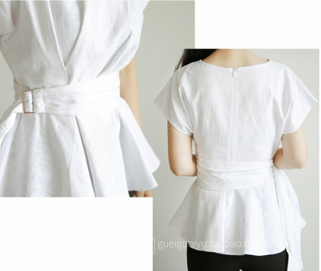 トップス レディース ウエストリボン カットソー レディース トップス 半袖 ボートネック ウエストマーク ベルト付き 2way シンプル ペプラム キレイめ 綺麗 可愛い 大人 女性 ママ フェミニン モード マニッシュ オフィス お出かけ デート カジュアル Officewalaa