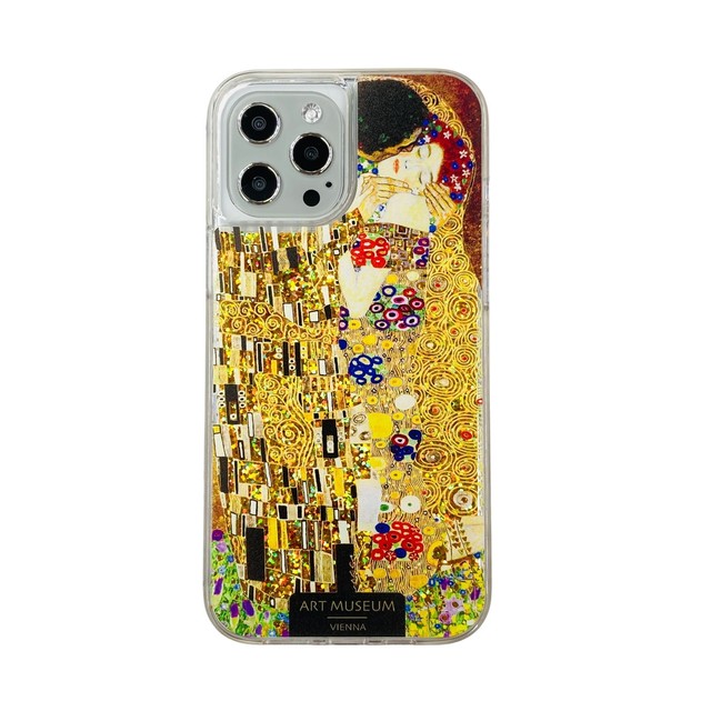 Artify Iphone Xr グリッターケース クリムト キス ゴールド Aj Klimt World