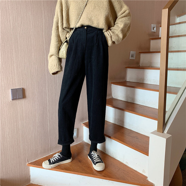 レトロコーデに コーデュロイパンツ ロールアップ アンクル丈 カジュアルパンツ 秋冬 シンプル レディース デイリー 通勤 10代 代 30代 40代 Ptnym2485 Shop Suba