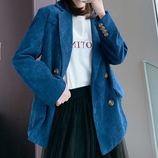 コーデュロイ アウター ジャケット 高級感 こなれ感 春 秋 きっちり きれいめ オフィス デイリー ジャケット専門 ノンノン スクリー Nonnon Skry For Ladies Jackets Only