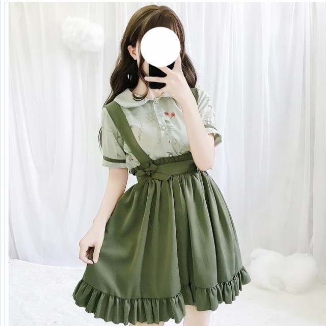 ロリ ワンピース ロリータファッション ロリータワンピ ロリータドレス ロリィタ ロリータ 姫袖 ワンピース リボン オフショル 長袖 Basecamp49