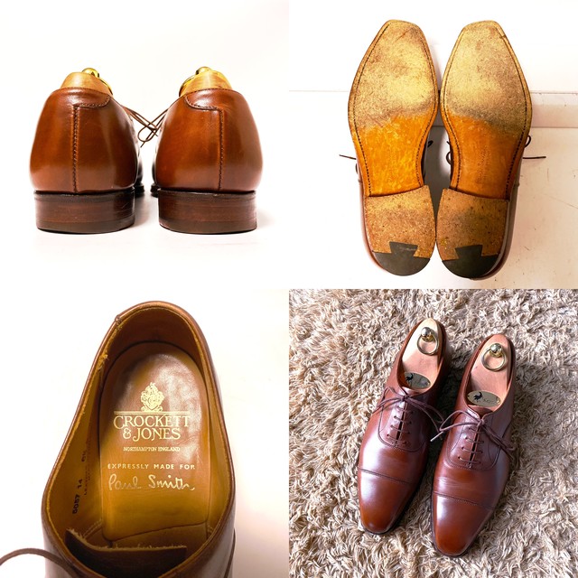 378 Crockett Jones Paul Smith クロケットアンドジョーンズ ポールスミス 別注品 ストレートチップ ブラウン 革靴 メンズ 6 5e 革靴屋famny