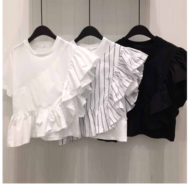 アシンメトリーフリルtシャツ Maokico ベビー服とママ服のお店