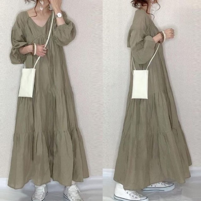 夏 ２０代 ３０代 ４０代 くすみカラー ワンピース プリーツ プリーツワンピース レディース 長袖 ロングワンピース きれいめ Aライン シャツワンピ Rb R3 08 Mt04 0016 Redbell