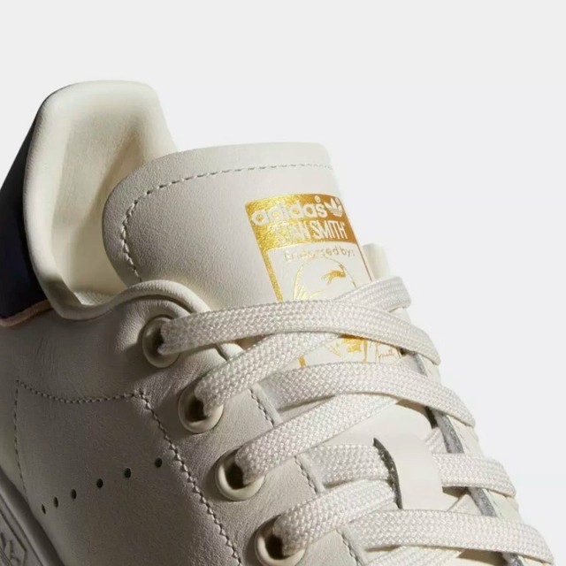 New スタンスミス アディダス スニーカー Adidas Originals Stan Smith ベージュ ネイビー ゴールドロゴ 海外限定 正規品 Adidas 345 World Ships