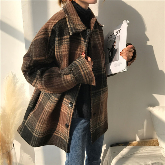心に強く訴えるチェック コート レディース ウール 人気のファッション画像