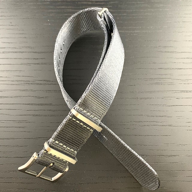 DELUXE NYLON NATO TYPE WATCH STRAP / Gray color Naval Watch Swiss