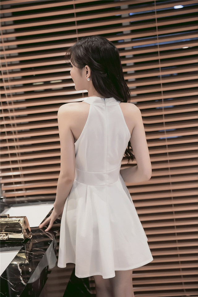 ドレス ワンピース ホルターネック ショート丈 セクシー タイト ミニ 薄手 S M L Xl Dressarroser