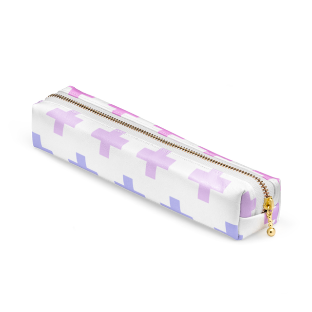 ゆめかわ 十字柄ペンケース Berry Milk