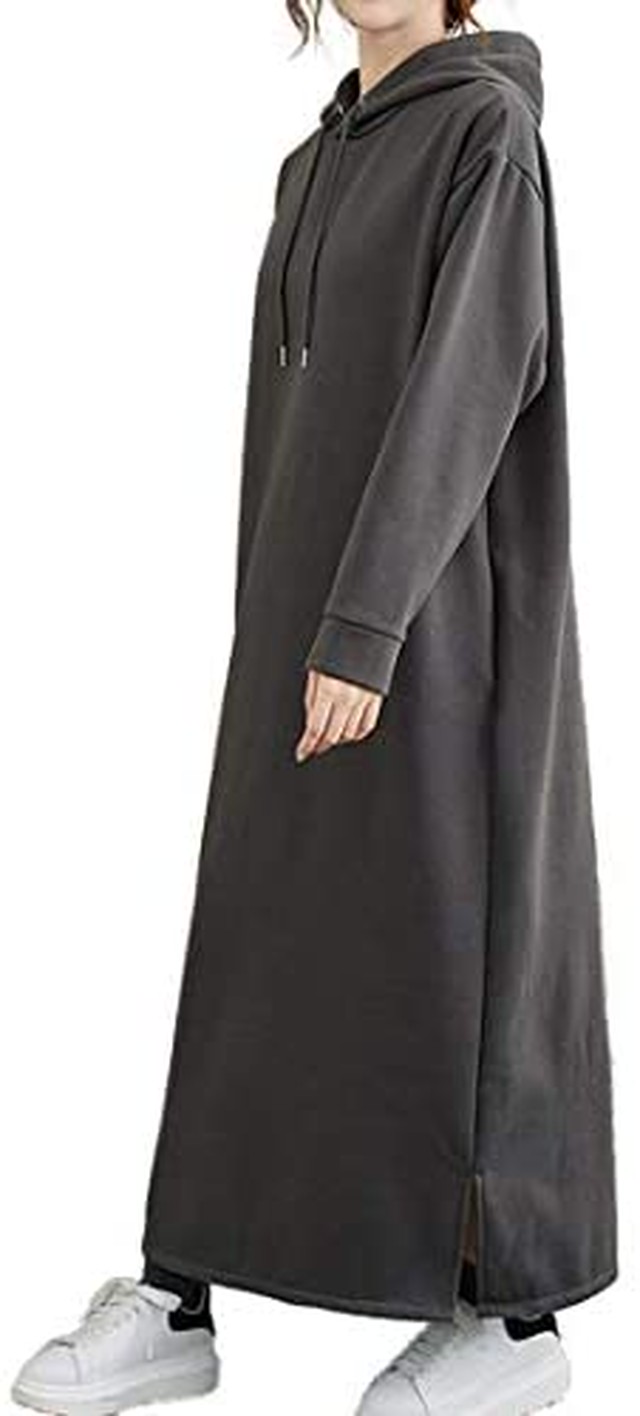 Jpcs アイカ 暖か 裏起毛 マキシ丈 ゆったり スウェットパーカーワンピース ロングトレーナー ロングスウェット トレーナーパーカー レディース Az Japan Classic Store