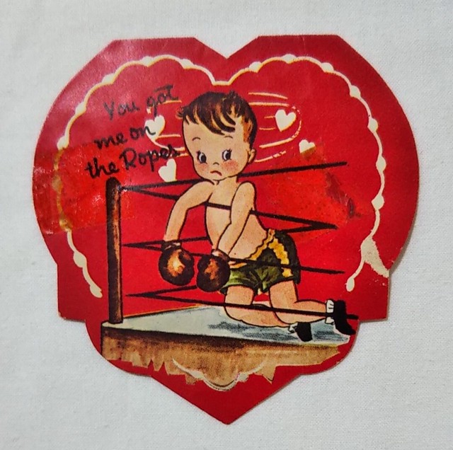 Vintage Valentine Card ボクサーの男の子 バレンタインカード 1960年代 Greeting Card グリーティングカード バレンタインデー ヴィンテージ Linus Blanket