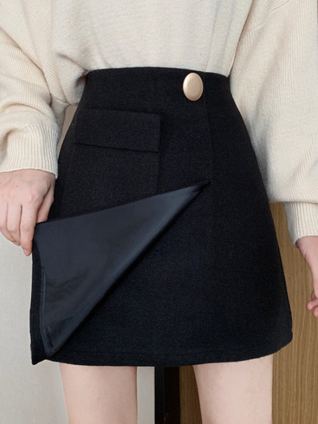 シンプルコーデに アシメントリー ミニスカート タイトスカート カジュアル 秋冬 フェミニン デイリー 着回し 清楚系 Ptnym2550 Shop Suba