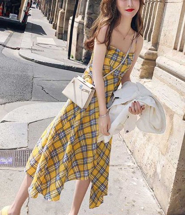 チェック ワンピース チェック柄 ワンピース ロングワンピース 春 ワンピース タイト 膝丈 ノースリーブ 可愛い フェミニン Jm4033 ワンピ の里