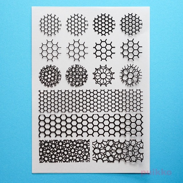 六角形のパターン2 レジン封入用フィルム Puikko