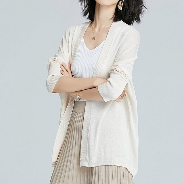 カーディガン 羽織もの ゆったり 薄手ニット 軽い シンプル California Express