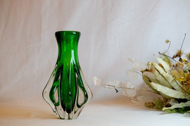 ガラス花瓶 緑 Route
