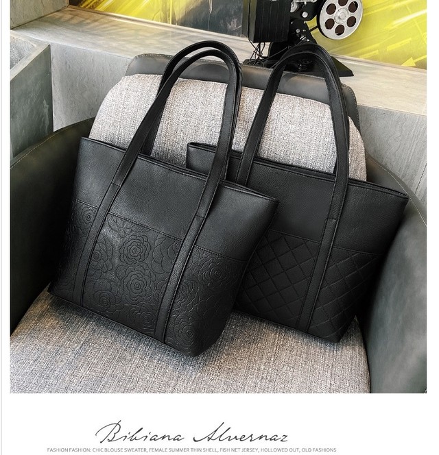 ショルダーバッグ 横型 Puレザー 防水 花柄 エンボス トートバッグ サイズ対応 レディース 自立 防水 大容量 通勤 通学 黒 ジッパー付き レディース 人気ファッション通販 私の部屋 全品送料無料