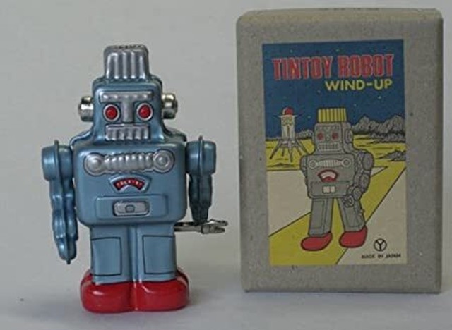 昭和レトロ Tintoy Robot Wind Up 青 ブリキロボット 乙女屋 レトロ カワイイ Online Shop