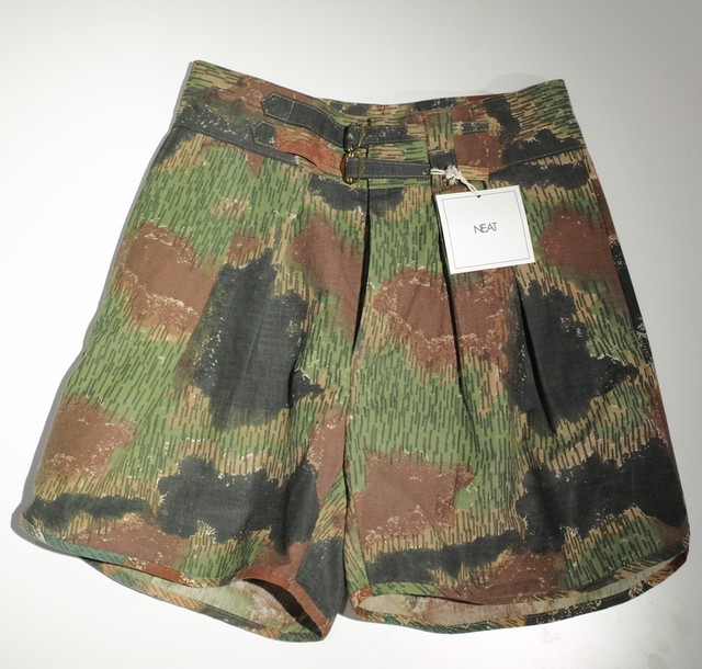 NEAT <GURKHA> VINTAGE TENT CLOTH SHORTS CAMO PATTERN Size:M