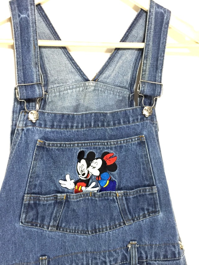 90s Usa製 Disney ディズニー ミッキー ミニー オーバーオール レディースl C0395 古着屋icecream