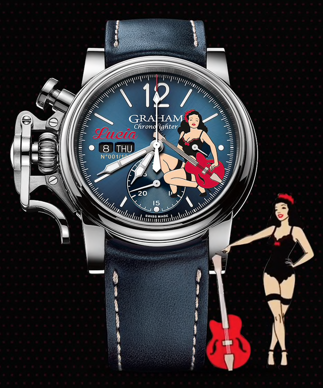 【GRAHAM グラハム】Chronofighter Vintage Nose Art Ltd クロノファイターヴィンテージ ノーズアート『Lucia ルシア』世界限定100本/国内正規品 腕時計