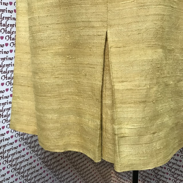 シルクシャンタンイエロー70sワンピース Halentino