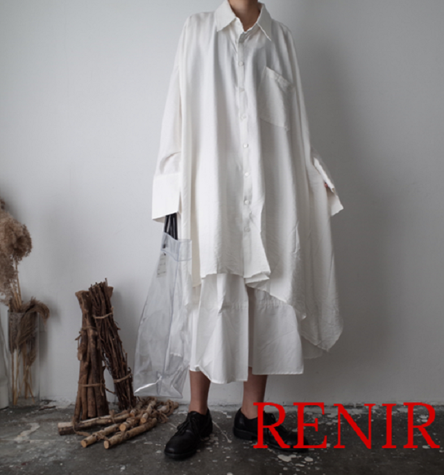 Renir レニール メンズ モード系 シャツ 白 ホワイト トップス 新品 Renir レニール メンズファッション レディースファッション