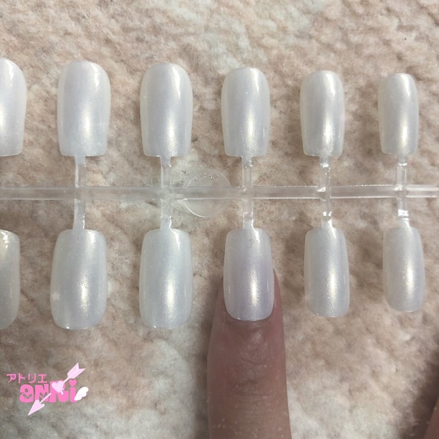 サロン級ネイル パールホワイト 激安ネイルチップ まなおnail S