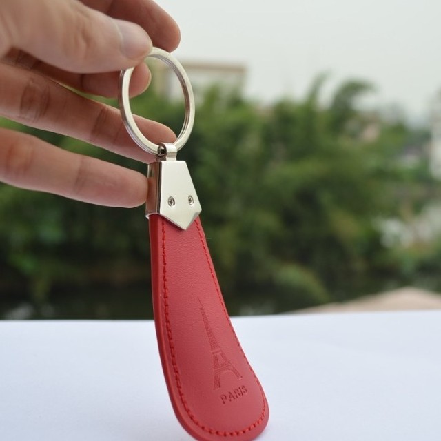 携帯 靴べら キーホルダー ミニ シューホーン 革製 レザー 持ち運び に 便利 黒 Padme5434