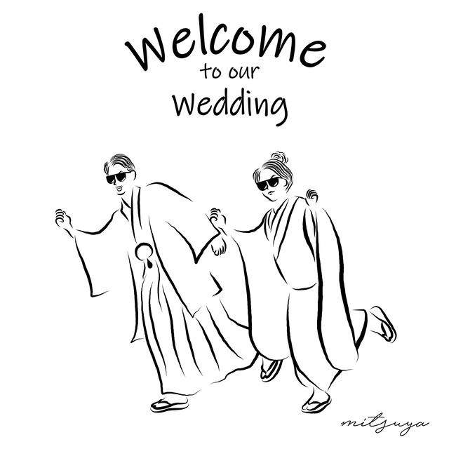 Weddingイラスト ウェルカムボード 招待状 思い出など Jpegまたは透過pngにてデータでお渡し Mitsuya