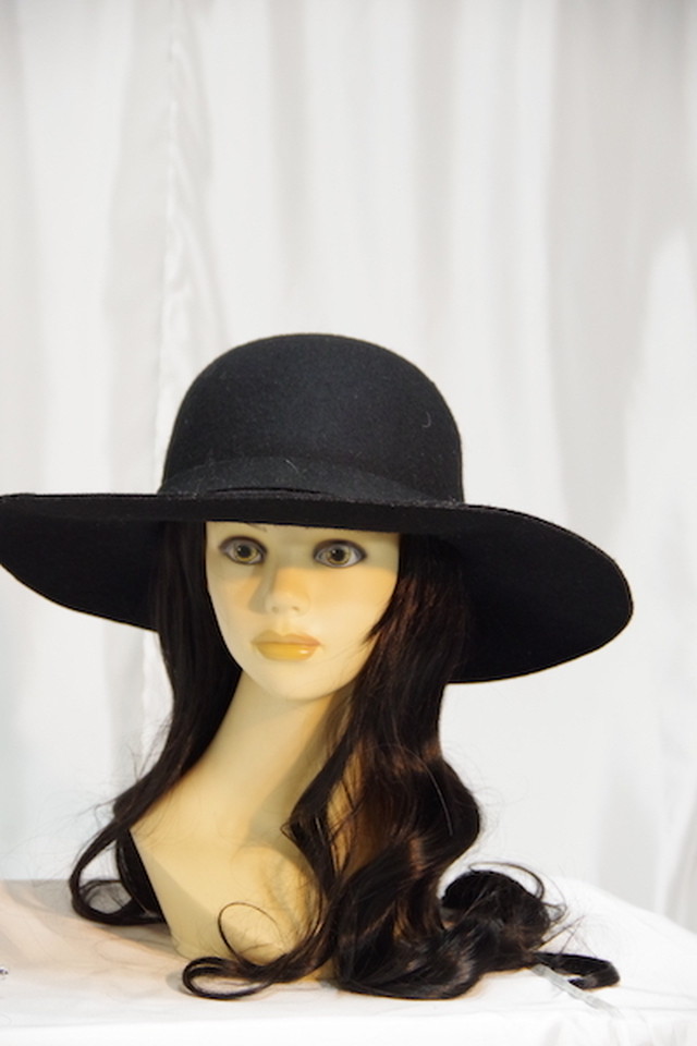 317 つば広女優帽 黒 59cm Fake Girl Closet