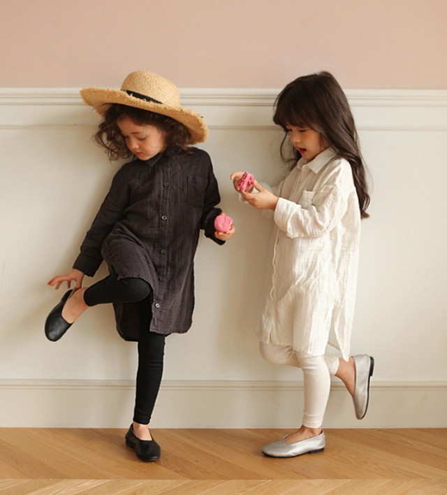 Sale 韓国子供服 残り1点 即日配送可能商品 シャツワンピースember Kc Tee Elong Shirt Dreameri