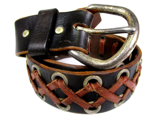 Htc Hollywood Trading Company ハリウッドトレーディングカンパニー ハトメ レース編み込み ベルト ブラック M Boogie S