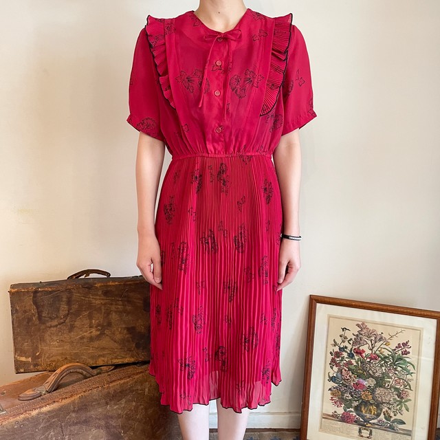 レトロワンピース プリーツ 日本古着 Monique Vintagestore 古着の通販サイト