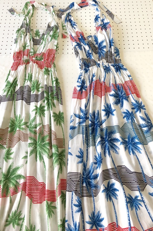 2way ヤシの木柄 カラフル ワンピース スカート Chang Dek