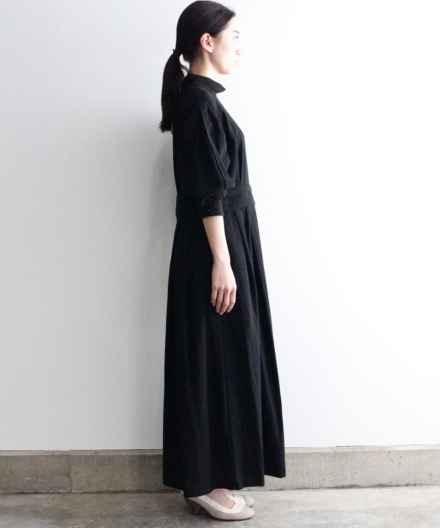 コットンモロッコボイル生地のクラシックワンピースドレス ブラック Muuc Everlasting Sprout 公式オンラインショップ