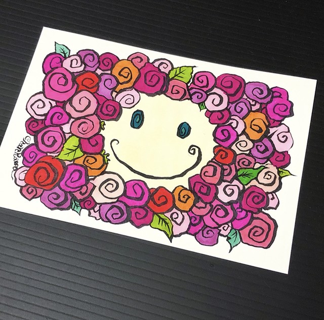 ポストカード イラスト 笑顔に花束を フレーム入 Stonehearts Chankawa