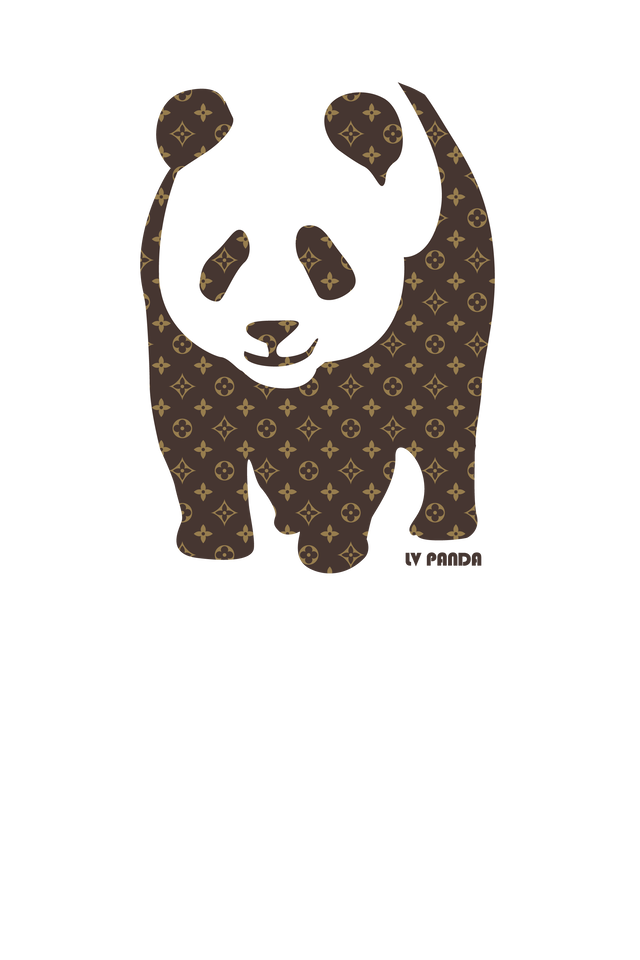 Lv Panda ルイヴィトンのモノグラム風柄のパンダ A Everyday365t アイデンティティを表現する デザイナーtシャツ通販