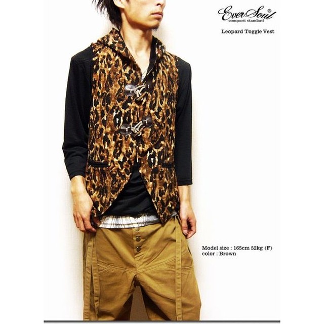 前開き ベスト ジレ トップス メンズファッション サロン系 ロックスタイル オススメ ラグジュアリー ヒョウ柄パターン 父の日 1004 810 6119 Tre Fiore