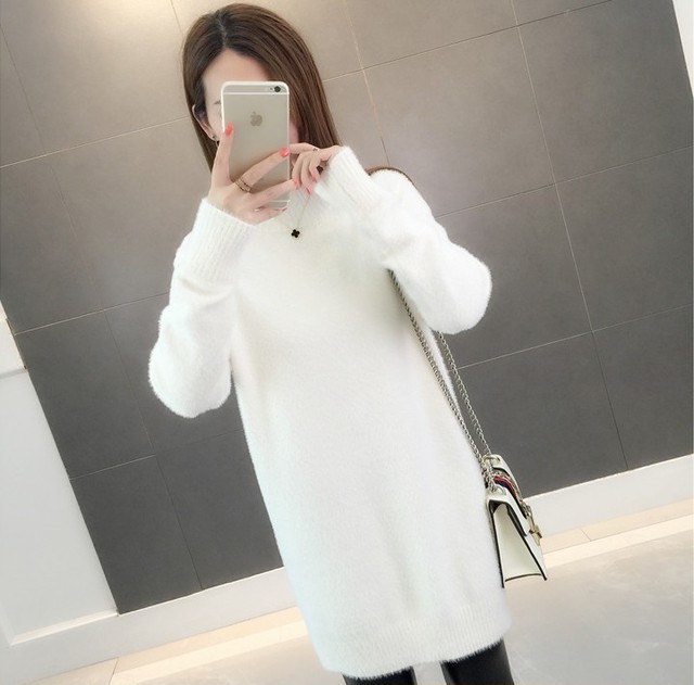 ワンピース マタニティ ニットワンピ ふわふわ モコモコ ハイネック スリット ひざ丈 チュニック 長袖 秋 冬 大きいサイズ 10代 代 30代 40代 50代 Ptngt059 Shop Suba