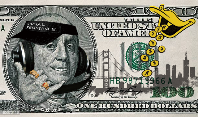 New 100 Dj ベンジャミンフランクリン ブラックtシャツ インクジェット Bombing