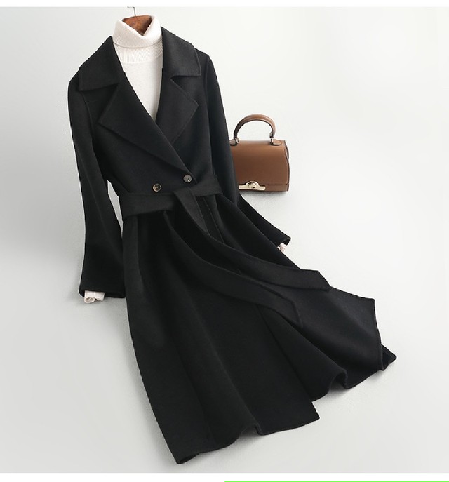 チェスターコート ウール100 ロングコート ベルト付き ボンディングコート ゆったり 暖か レディース きれいめ 上品 一枚仕立て リバーコート Mitchie Mary