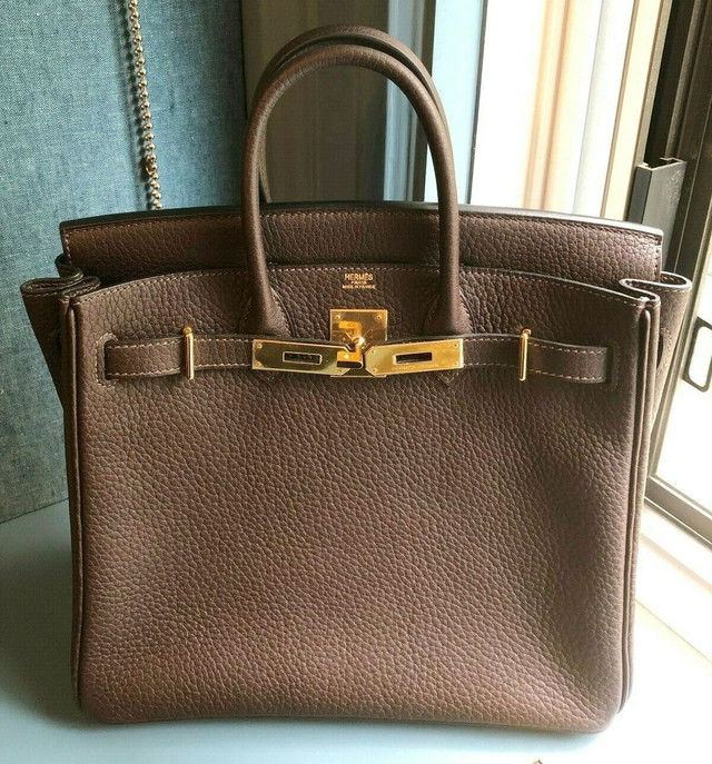 【エルメス】HERMES オータクロア28CM Fjordレザー EBENE BROWN(カーキ)GOLD金具