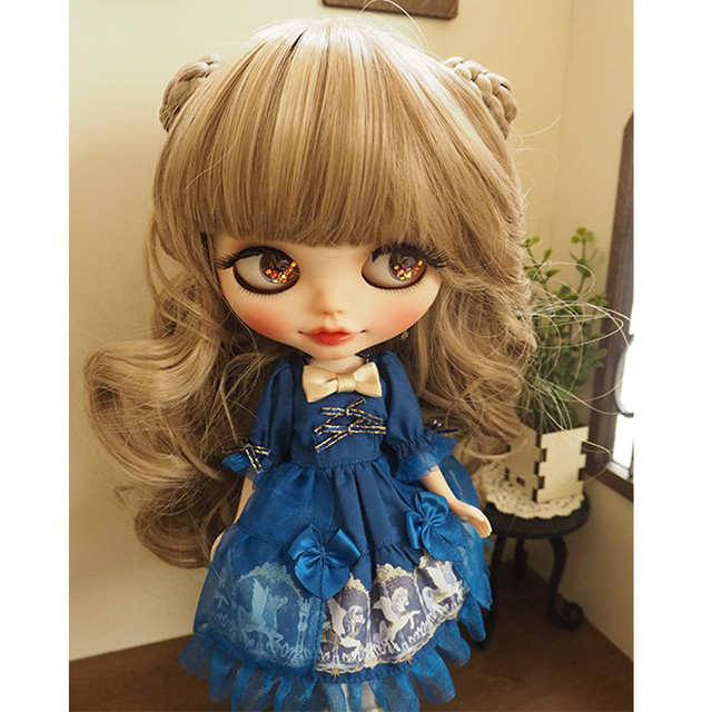 ネオブライス ウィッグ 羊さんスパイラル クリームマロン 10インチ ドール Blythe Pulip プーリップ Bonbon Rouge Doll Wig Shop