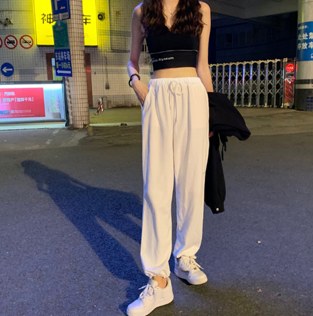 レディース パンツ ハイウエスト カジュアル 韓国ファッション ホワイト 春夏 ラフ 普段使い 着回し Rk 216 Toptop