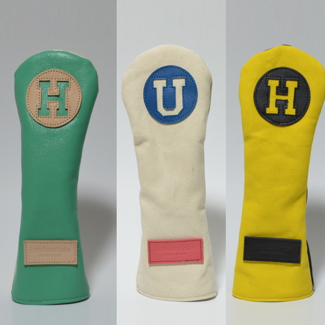 受注生産 名入れ可 革番手付き国産帆布ユーティリティー用ゴルフヘッドカバー 国産帆布 倉敷帆布 キャンバス おしゃれ かっこいい 兼々工房 Kanekanekobo