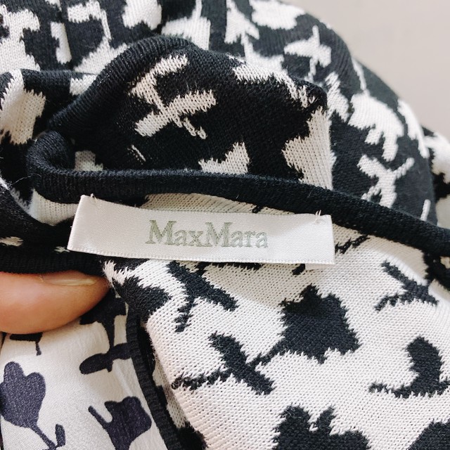 マックスマーラ ノースリーブワンピース 白黒色 花柄 Maxmara Uta