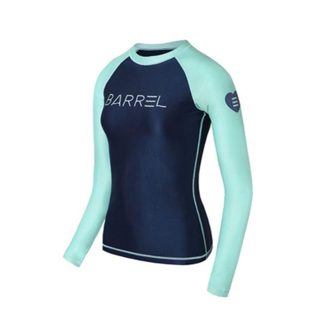 ラッシュガード レディース ネイビー アイスブルー 長袖 海 プール 水着 Barrel アウトドア Sukijinjin